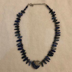 Betsy Michaels Lapis Heart Necklace